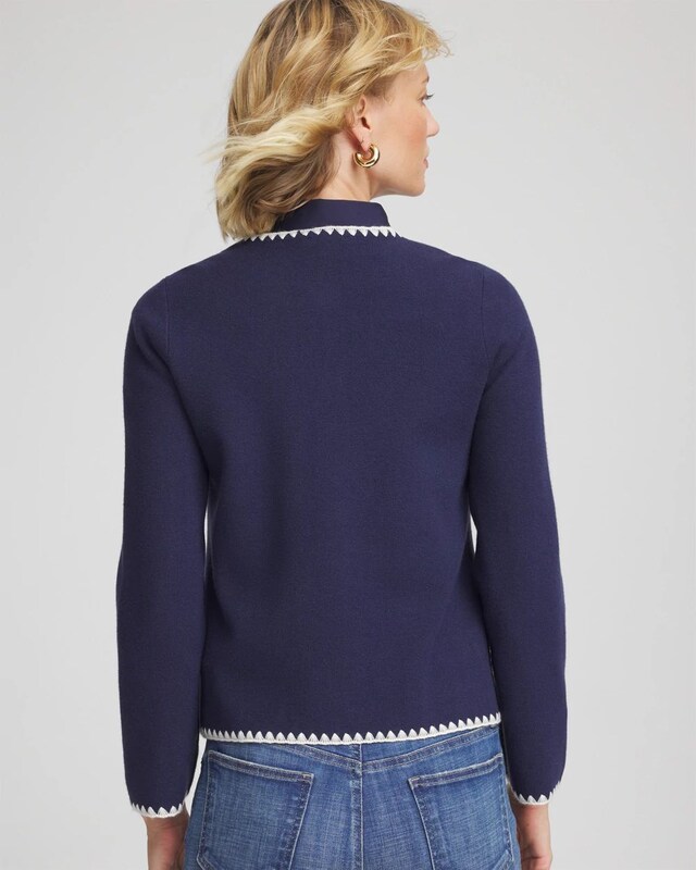 Blanket Stitch Crewneck Cardigan - image 3